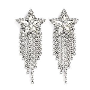 EXPRESS Embellished Fringe Star Drop Earrings